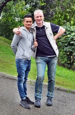 Bei der Ankunft in der Cantina im Piemont